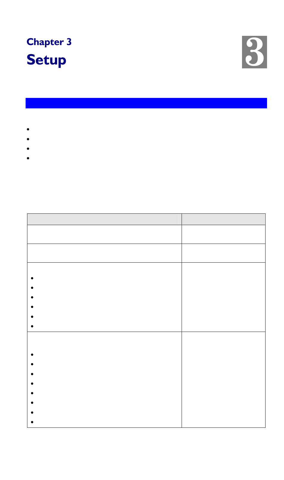 Chapter 3 setup, Overview, Setup | LevelOne WBR-3407 11g User Manual | Page 11 / 99