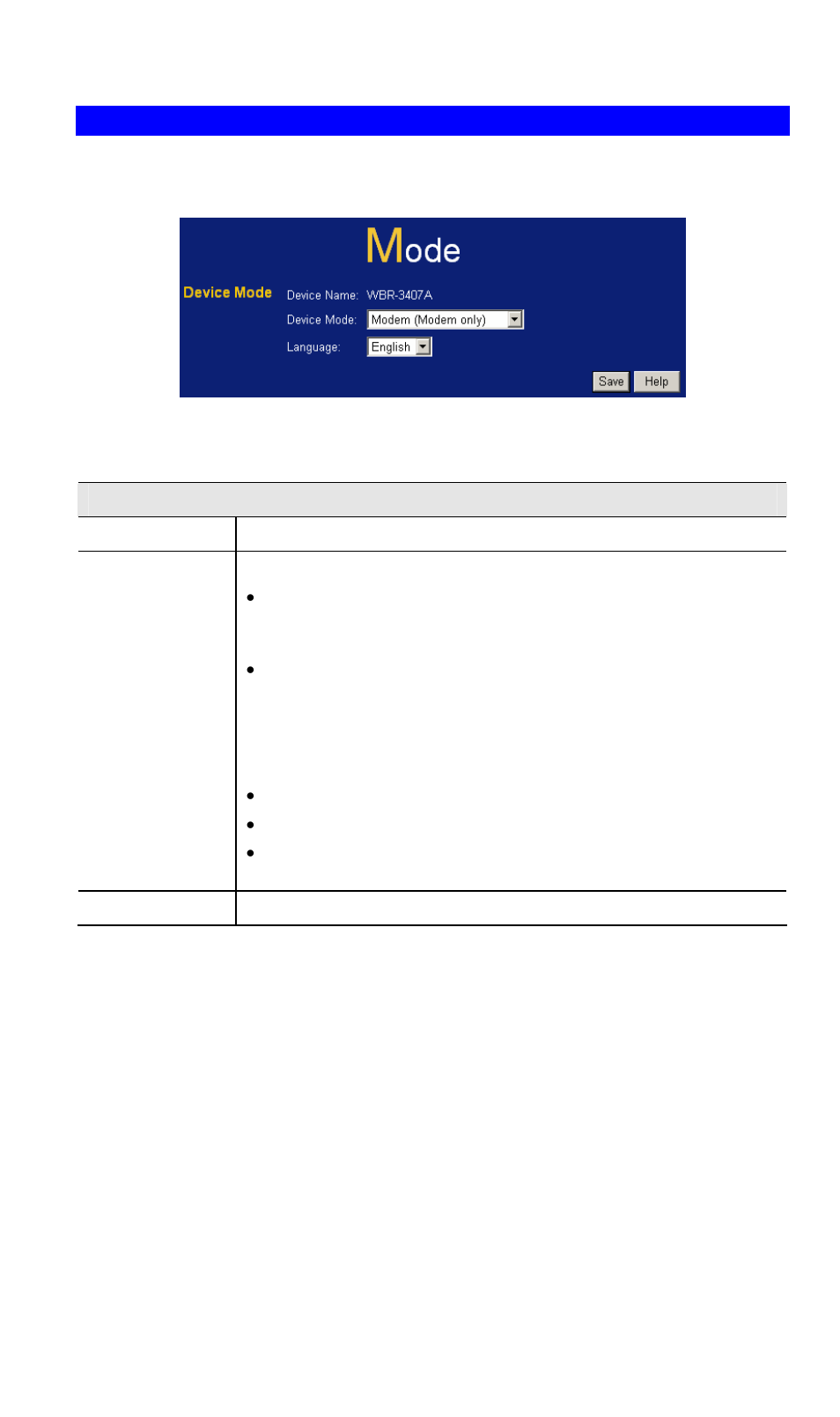 Mode screen | LevelOne WBR-3407 11g User Manual | Page 16 / 99
