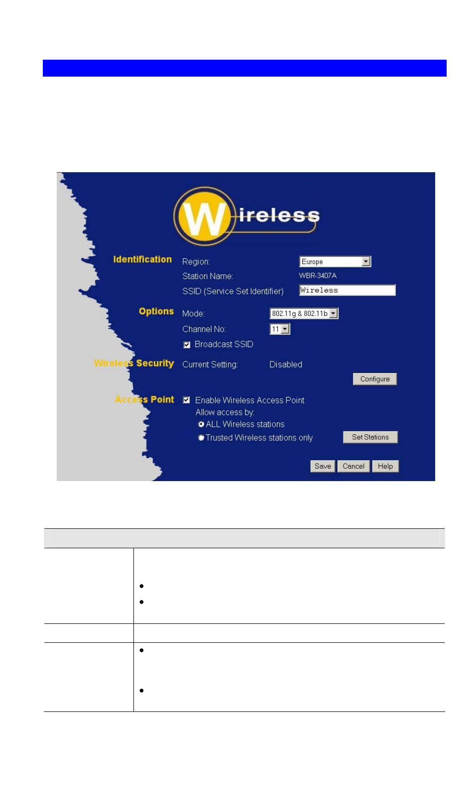 Wireless screen | LevelOne WBR-3407 11g User Manual | Page 19 / 99