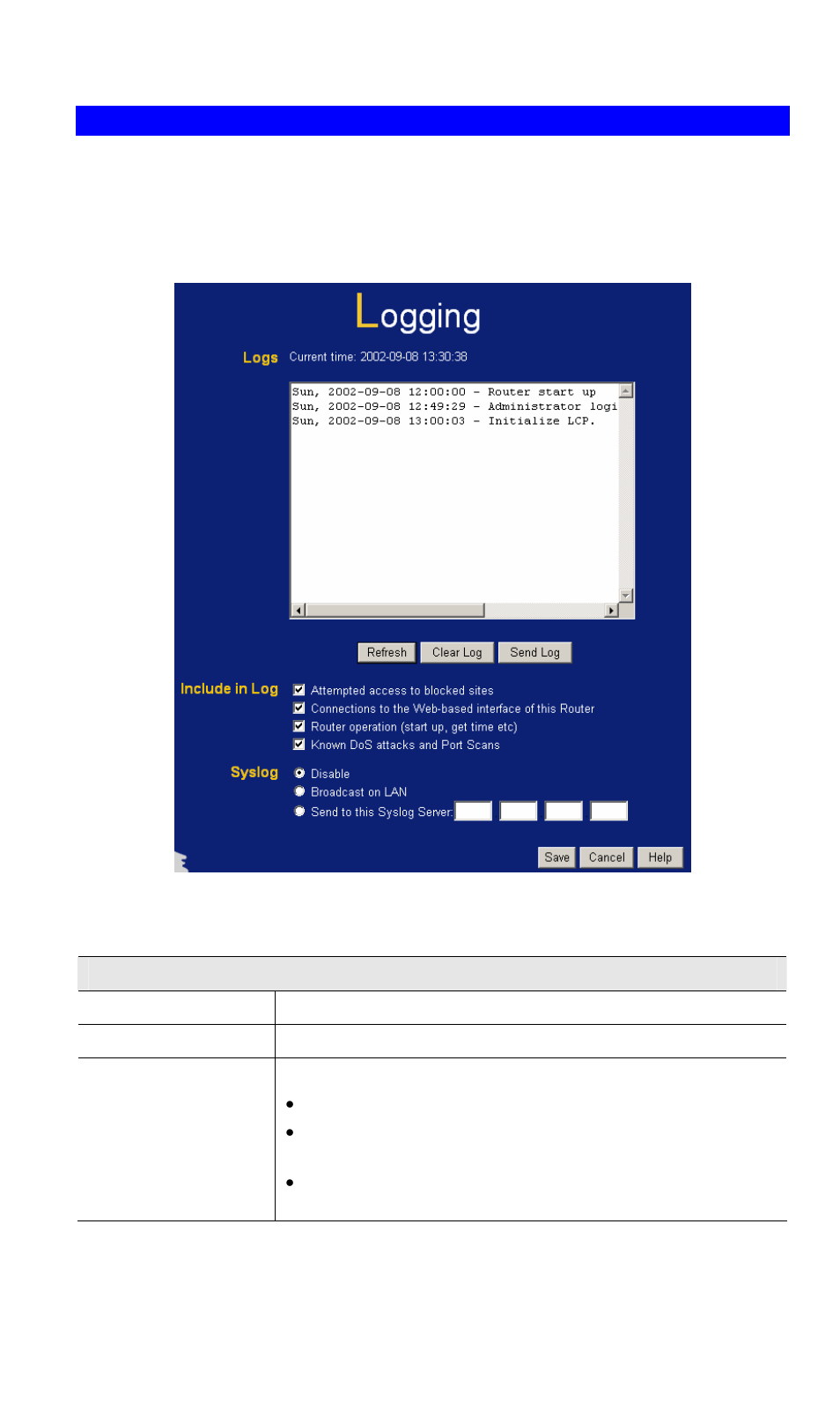 Logging | LevelOne WBR-3407 11g User Manual | Page 82 / 99
