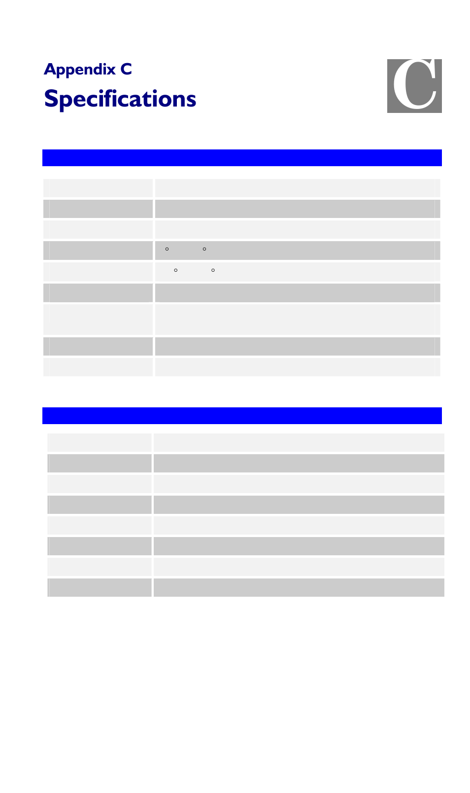 Appendix c specifications, Multi-function wbr-3407, Wireless interface | Specifications, Appendix c | LevelOne WBR-3407 User Manual | Page 98 / 99