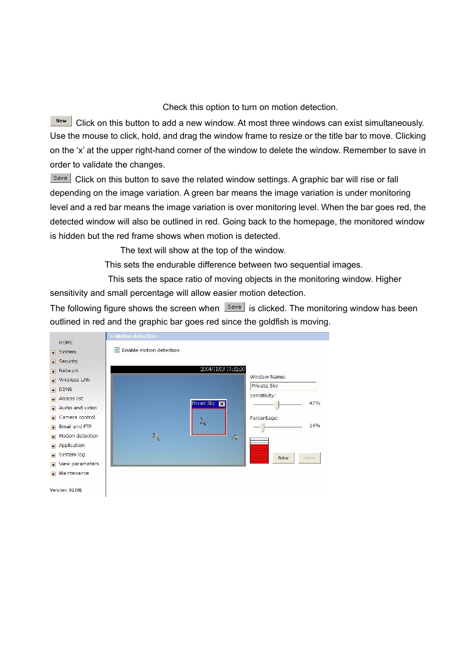 Motion detection | LevelOne WCS-2060 User Manual | Page 42 / 75