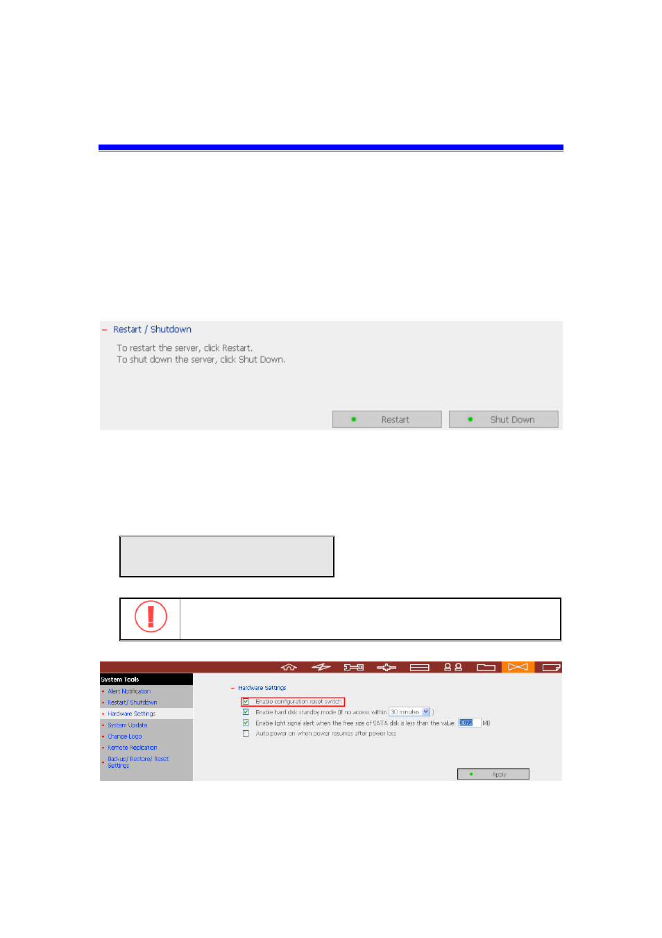 Maintenance, Restart/ shut down server, Reset password and network settings | LevelOne 2-Bay SATA HDD w/ Gigabit Ethernet FNS-5000B User Manual | Page 101 / 108