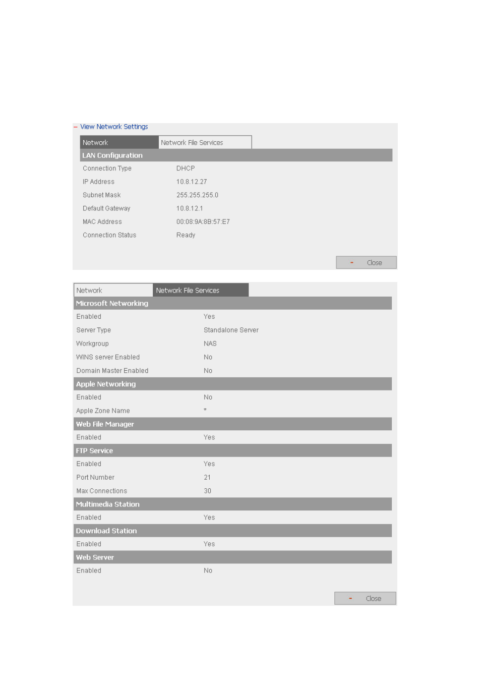 View network settings | LevelOne 2-Bay SATA HDD w/ Gigabit Ethernet FNS-5000B User Manual | Page 46 / 108