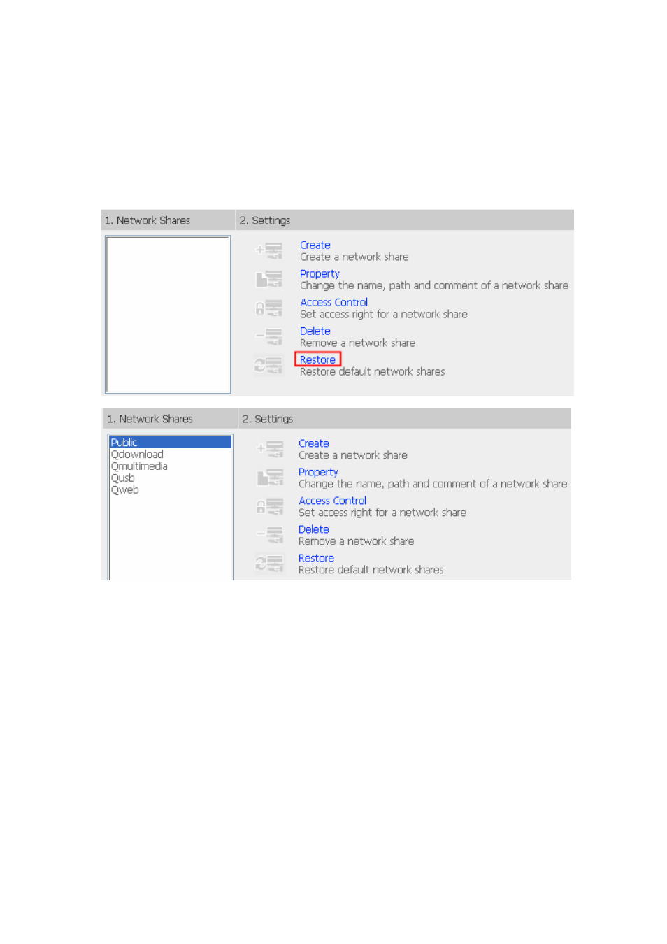 Restore | LevelOne 2-Bay SATA HDD w/ Gigabit Ethernet FNS-5000B User Manual | Page 66 / 108