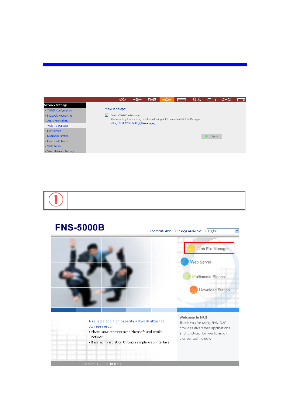 Web file manager | LevelOne 2-Bay SATA HDD w/ Gigabit Ethernet FNS-5000B User Manual | Page 96 / 108