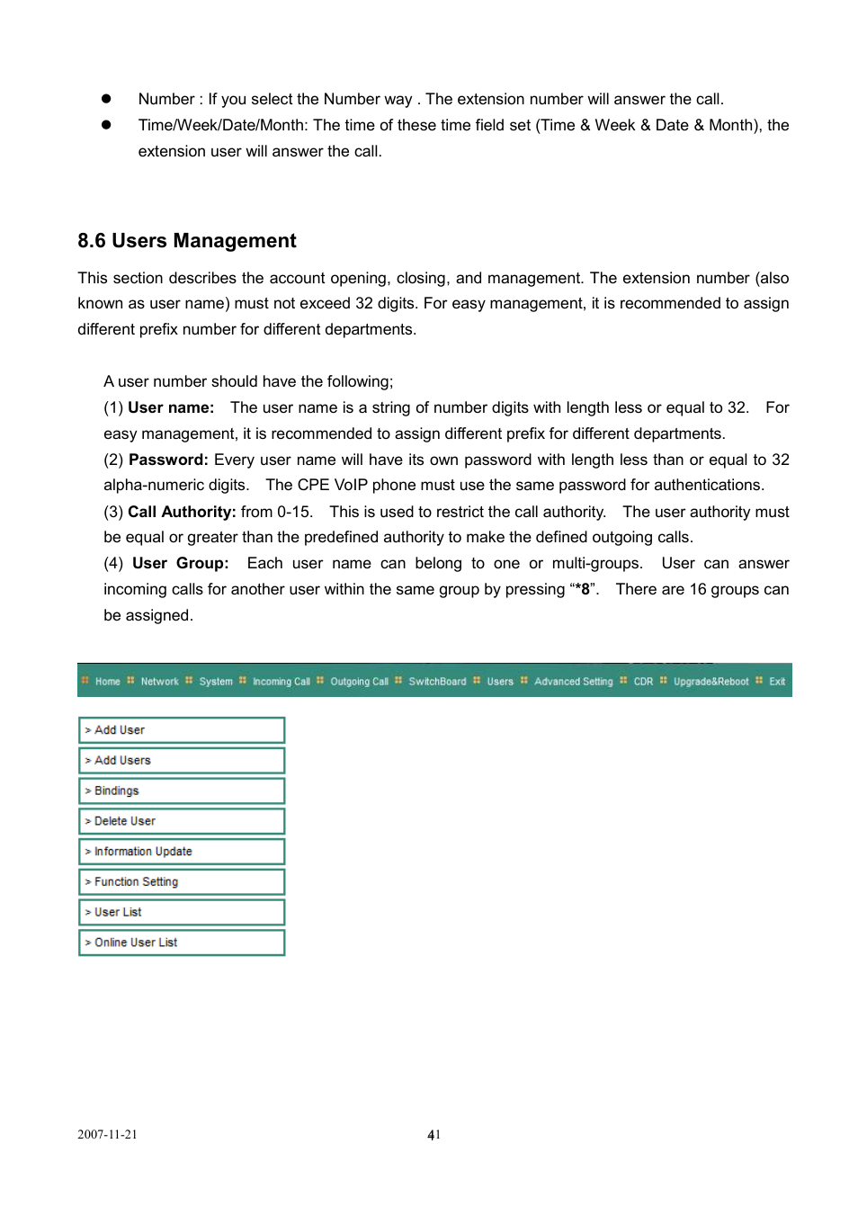 6 users management | LevelOne SIP IP PBX VOI-9300 User Manual | Page 41 / 61