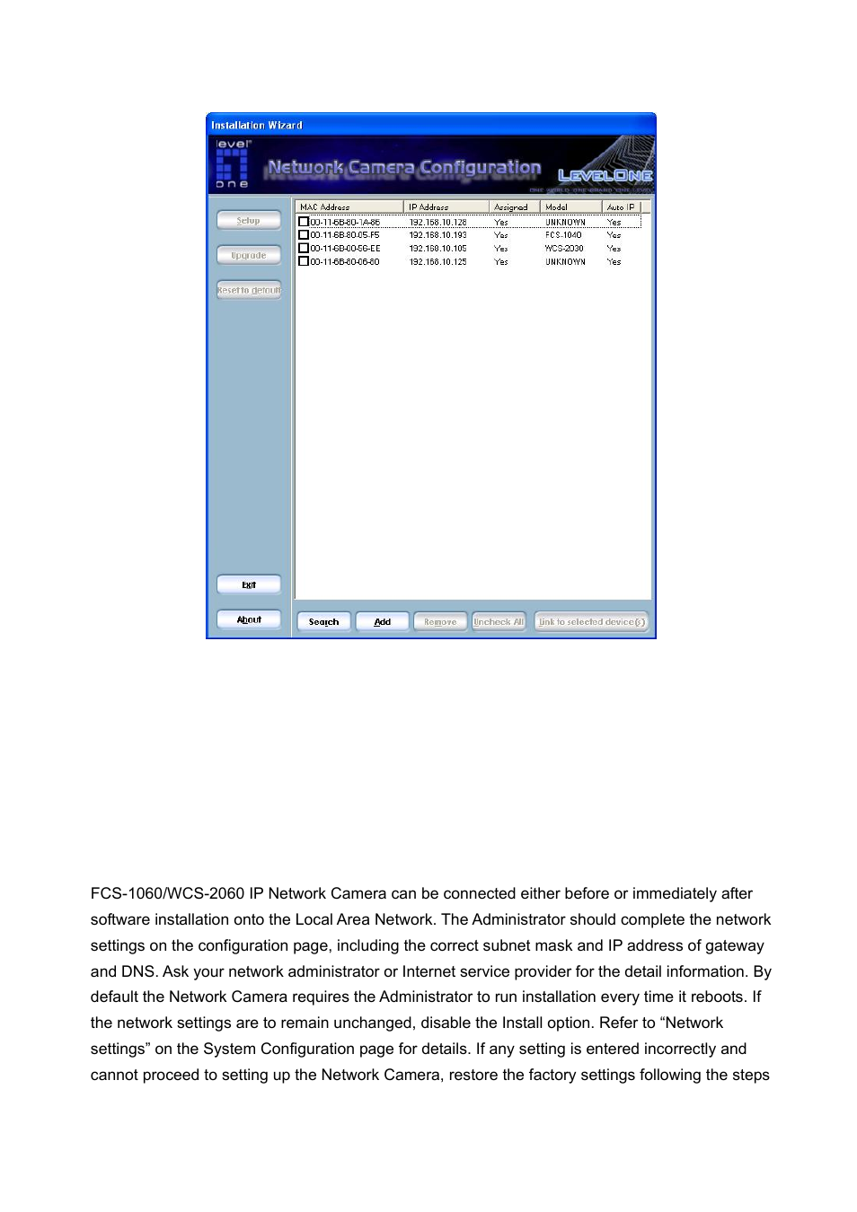 Check network settings | LevelOne FCS-1060 User Manual | Page 11 / 77
