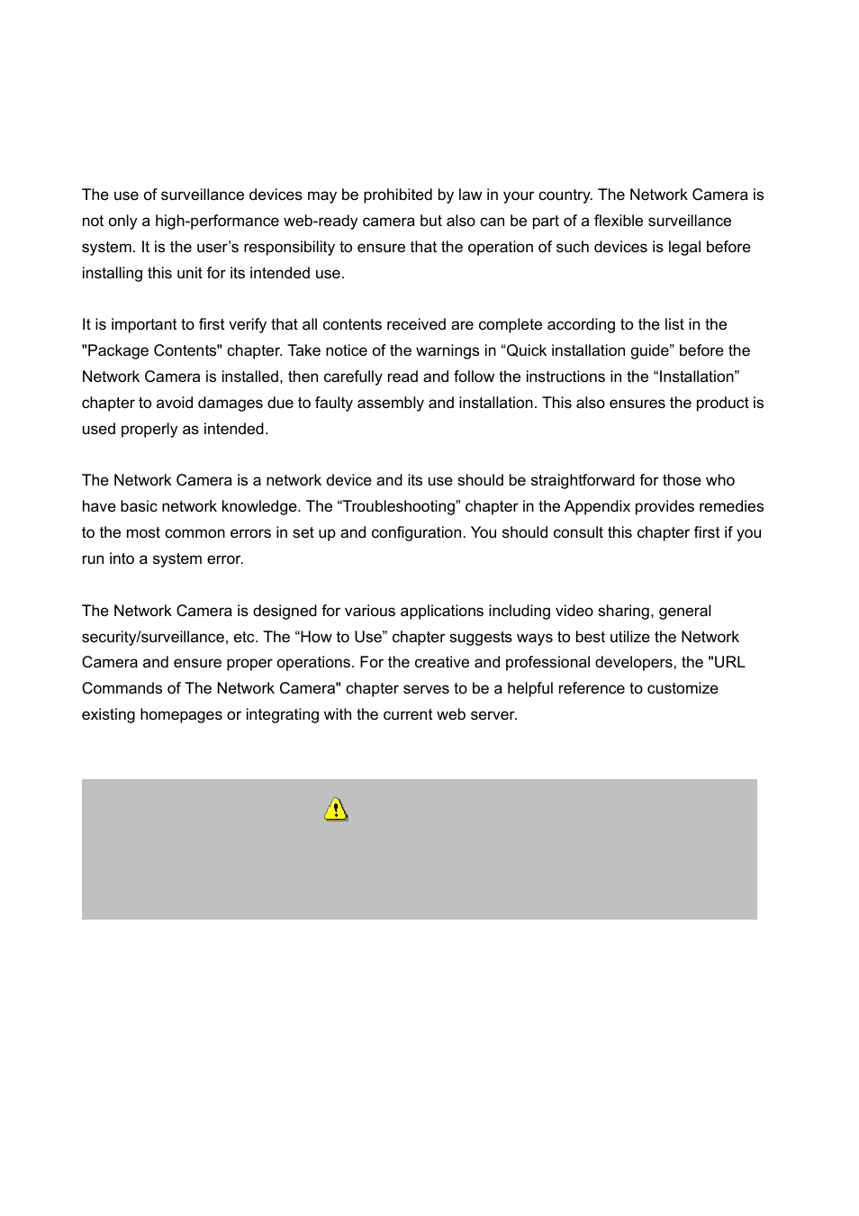 Before you use this product | LevelOne FCS-1060 User Manual | Page 2 / 77