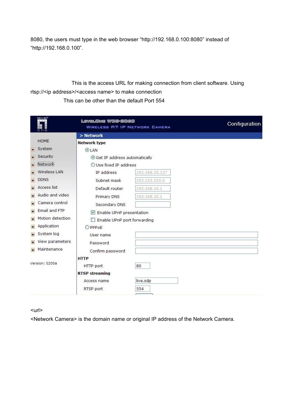 Rtsp streaming | LevelOne FCS-1060 User Manual | Page 30 / 77