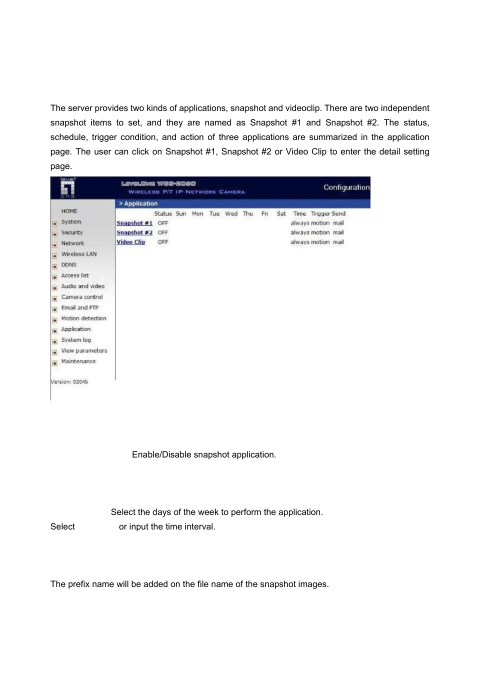 Application settings | LevelOne FCS-1060 User Manual | Page 43 / 77