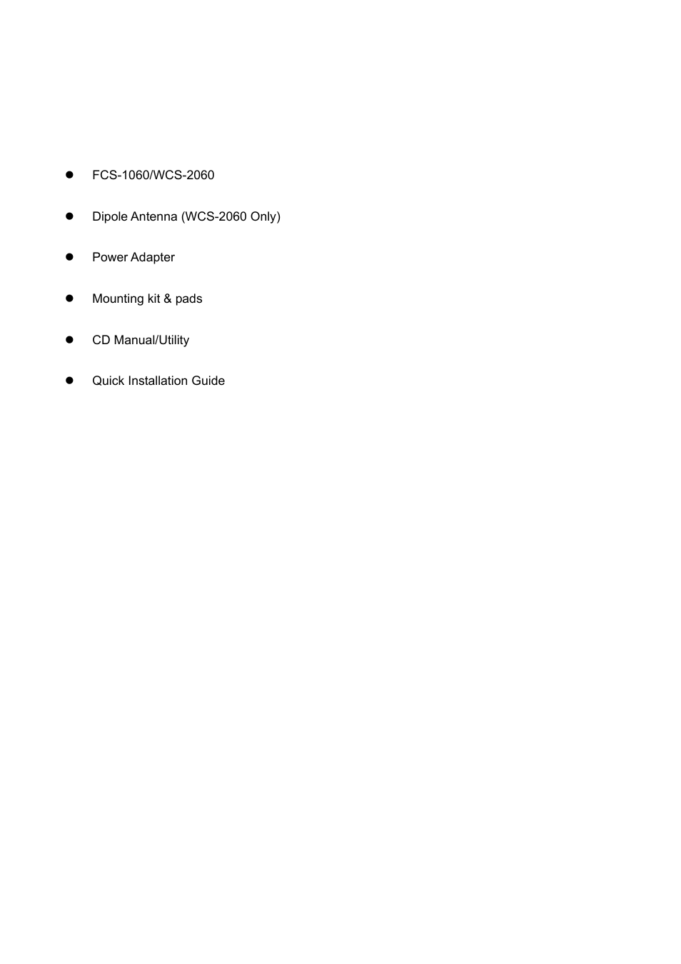Package contents | LevelOne FCS-1060 User Manual | Page 5 / 77