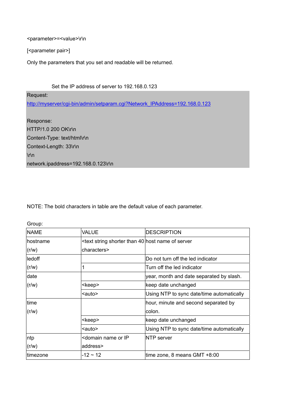 Available parameters on the server | LevelOne FCS-1060 User Manual | Page 53 / 77