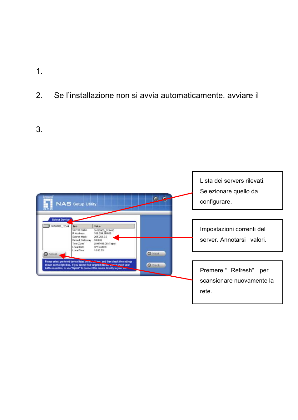 115 rapida configurazione tramite nas wizard | LevelOne GNS-2000 User Manual | Page 116 / 123
