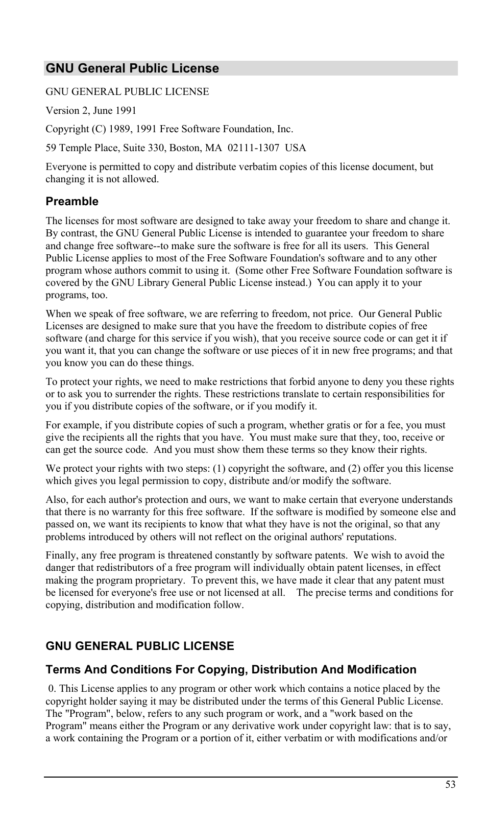 Gnu general public license | LevelOne WCS-2000 User Manual | Page 56 / 67