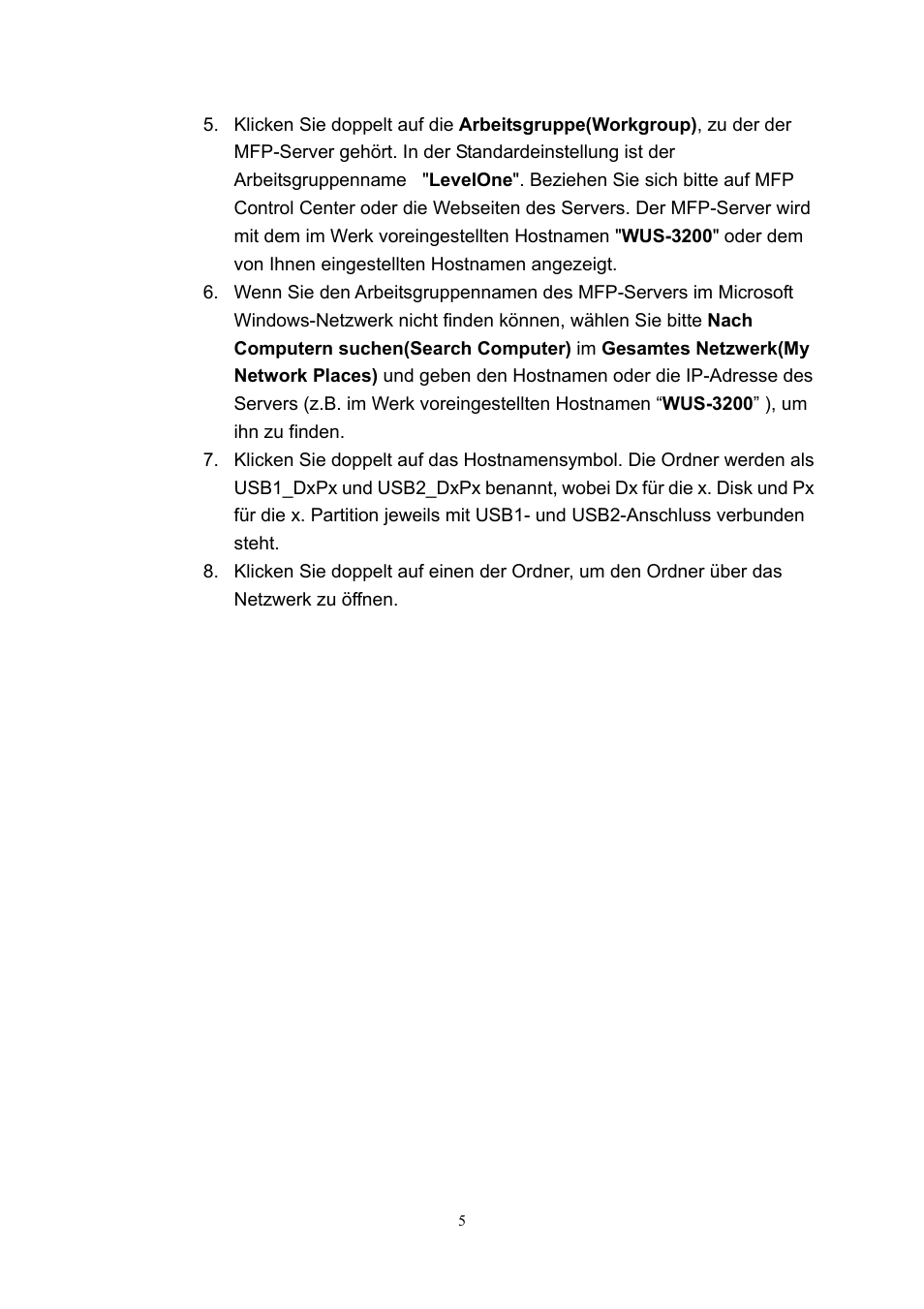 LevelOne 11g Wireless 2-port USB/MFP WUS-3200 User Manual | Page 17 / 54