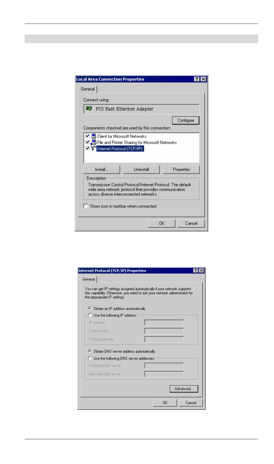 Checking tcp/ip settings - windows 2000 | LevelOne WBR-6000 User Manual | Page 32 / 92