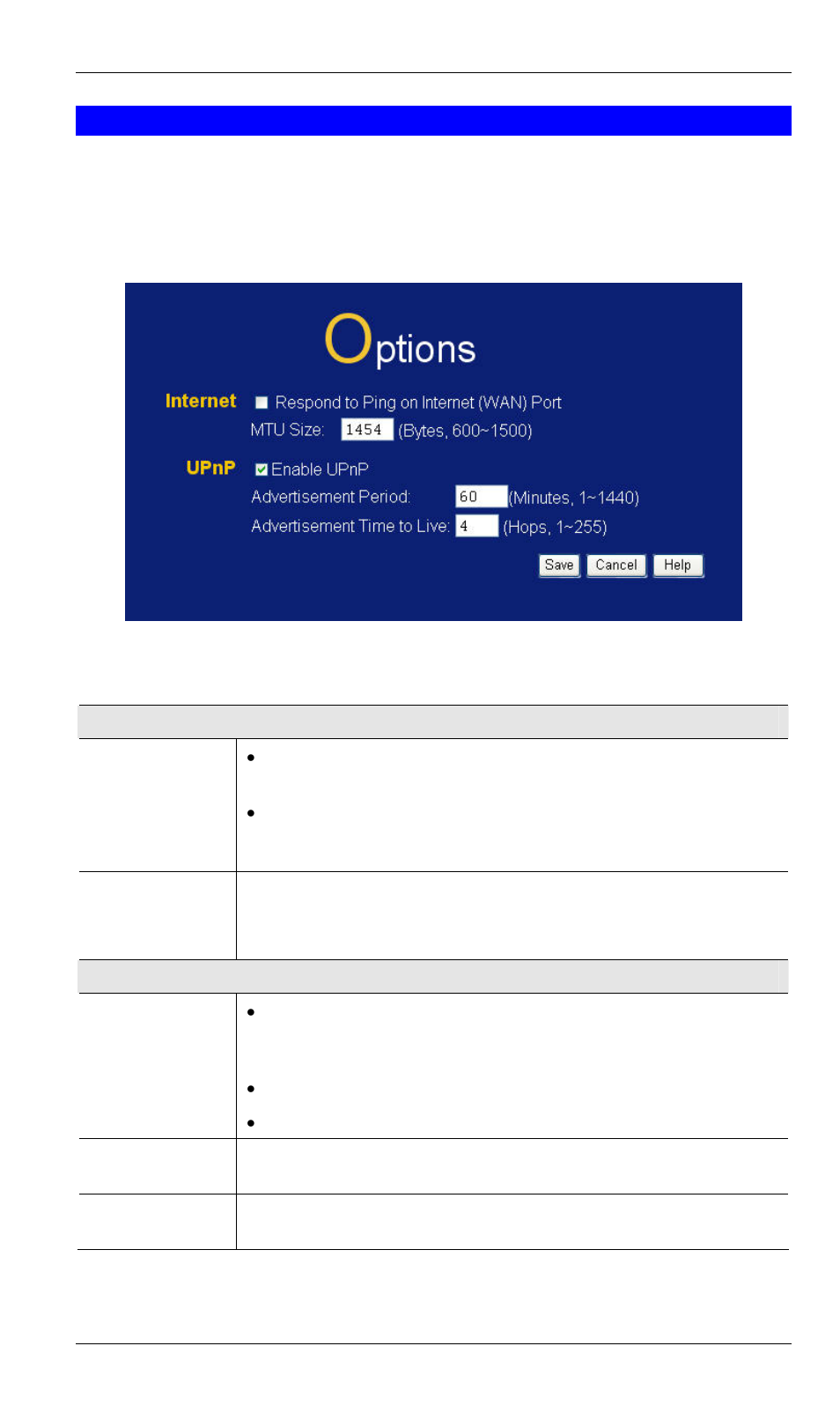 Options, Data - options screen | LevelOne WBR-6000 User Manual | Page 70 / 92