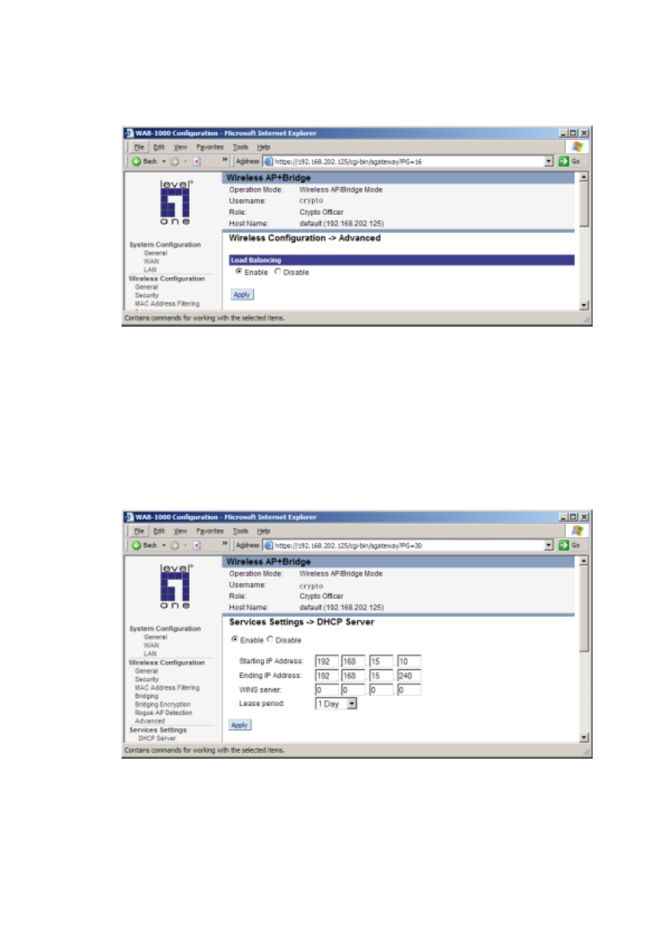 Services settings | LevelOne WAB-1000 User Manual | Page 33 / 59