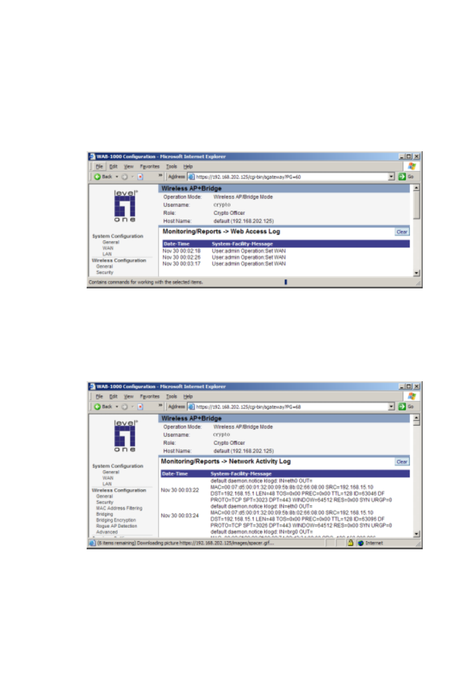 Network activity | LevelOne WAB-1000 User Manual | Page 41 / 59