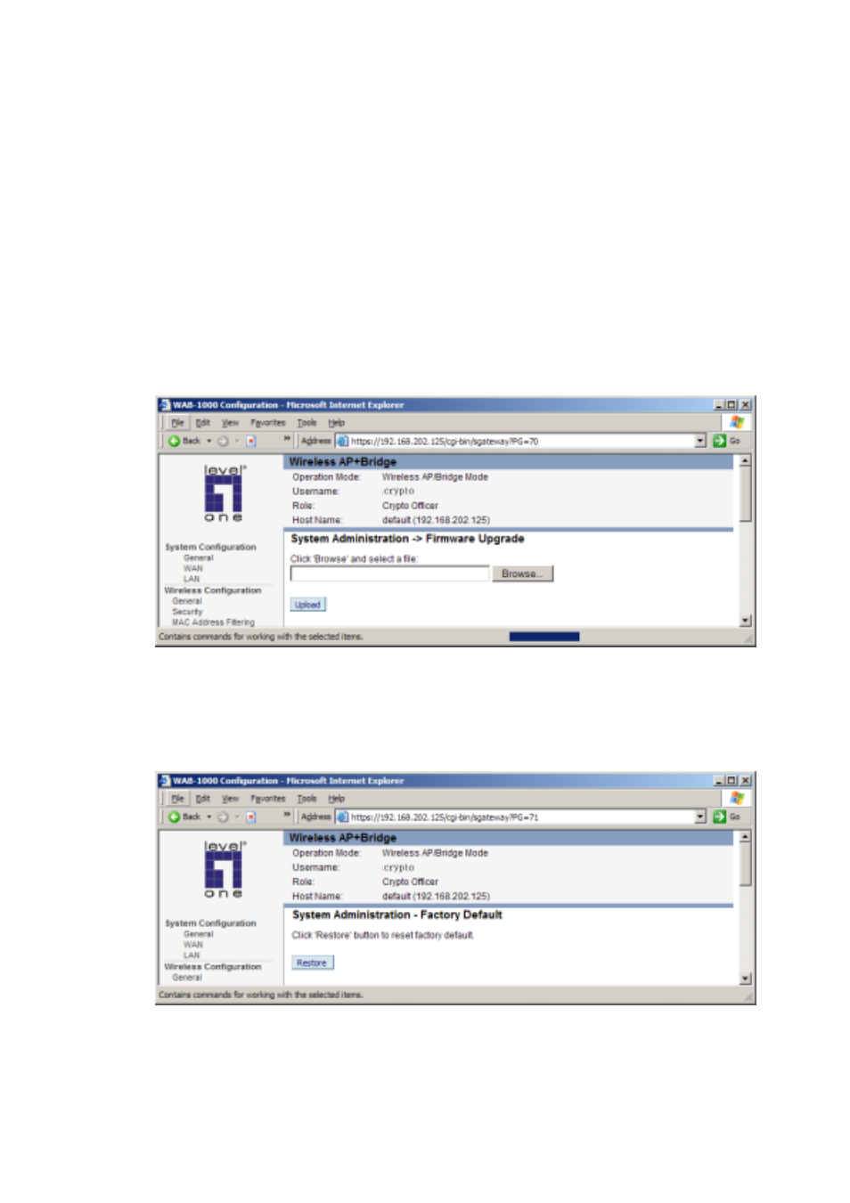 System administration | LevelOne WAB-1000 User Manual | Page 42 / 59