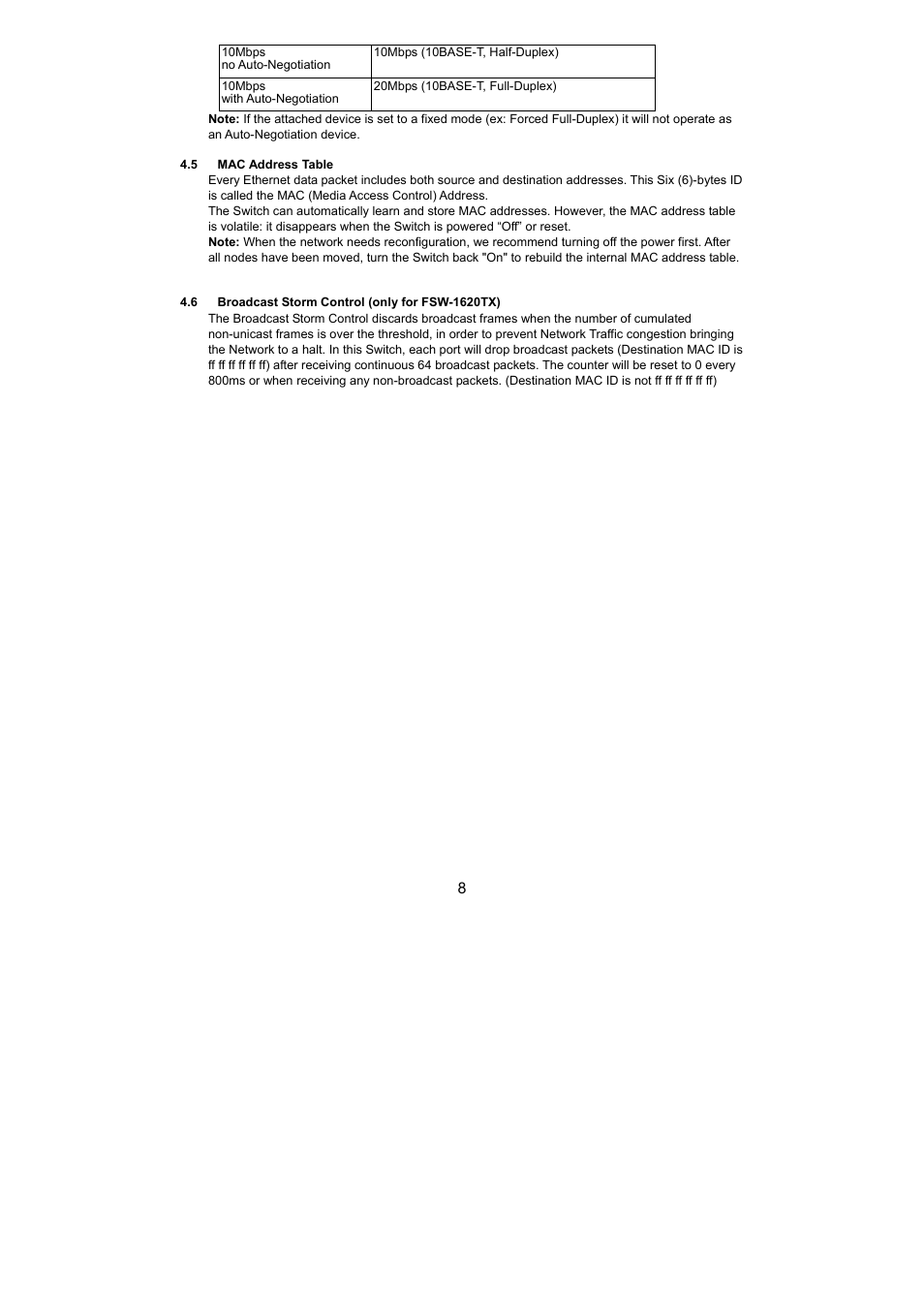 LevelOne OfficeCon FSW-1620TX User Manual | Page 8 / 12