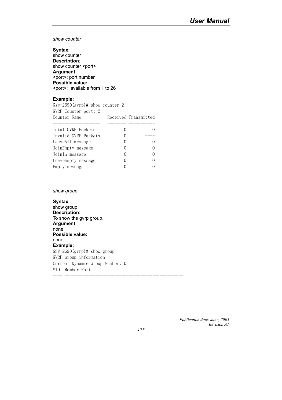 User manual | LevelOne ProCon GSW-2690 User Manual | Page 179 / 265