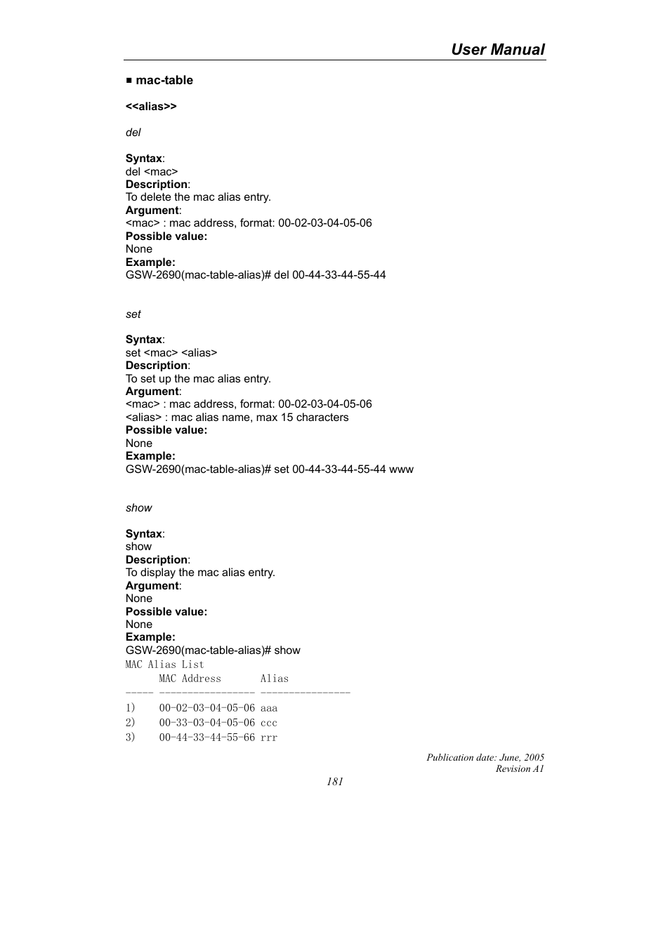 User manual | LevelOne ProCon GSW-2690 User Manual | Page 185 / 265