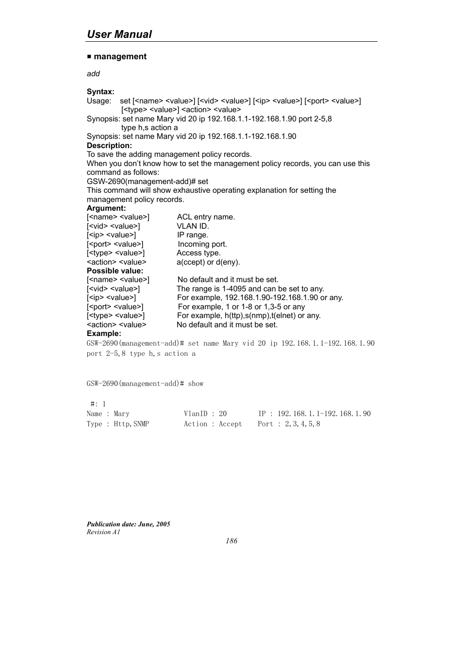 User manual | LevelOne ProCon GSW-2690 User Manual | Page 190 / 265