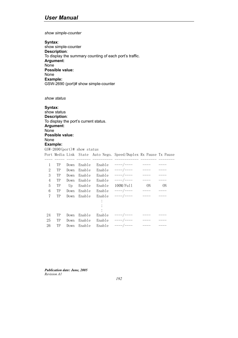 User manual | LevelOne ProCon GSW-2690 User Manual | Page 196 / 265