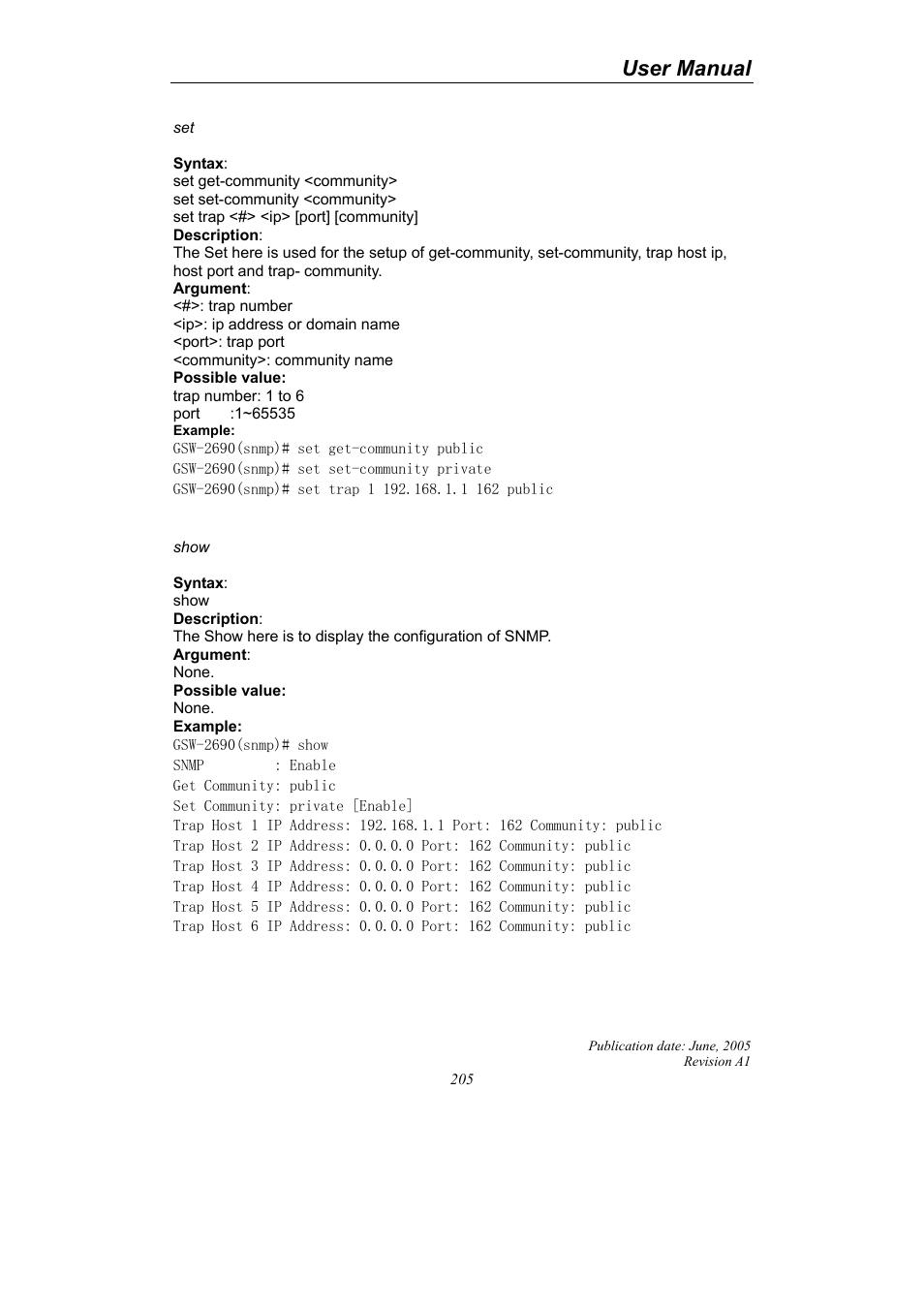User manual | LevelOne ProCon GSW-2690 User Manual | Page 209 / 265