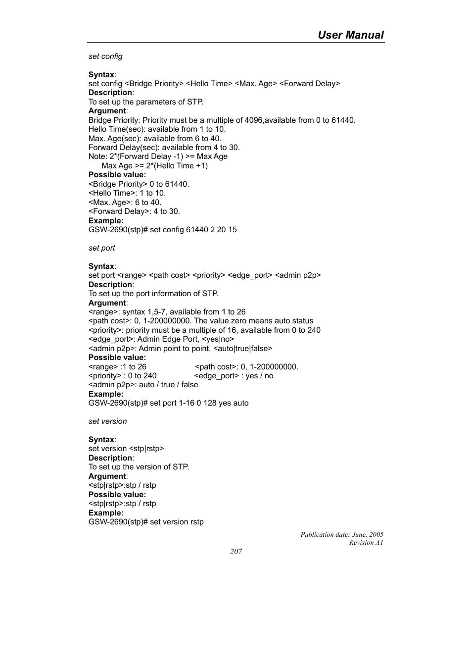 User manual | LevelOne ProCon GSW-2690 User Manual | Page 211 / 265