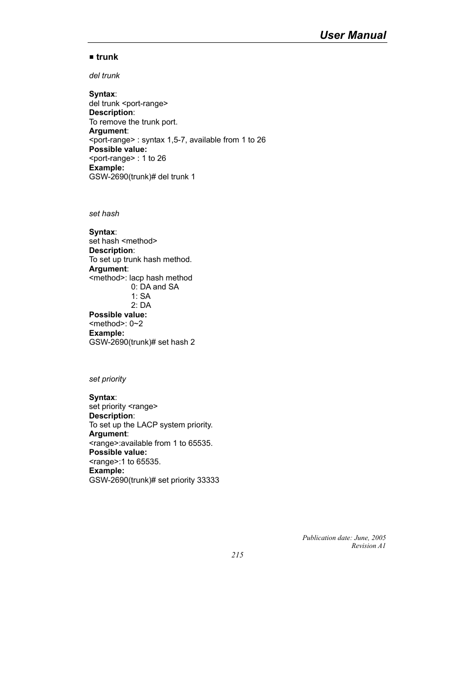 User manual | LevelOne ProCon GSW-2690 User Manual | Page 219 / 265