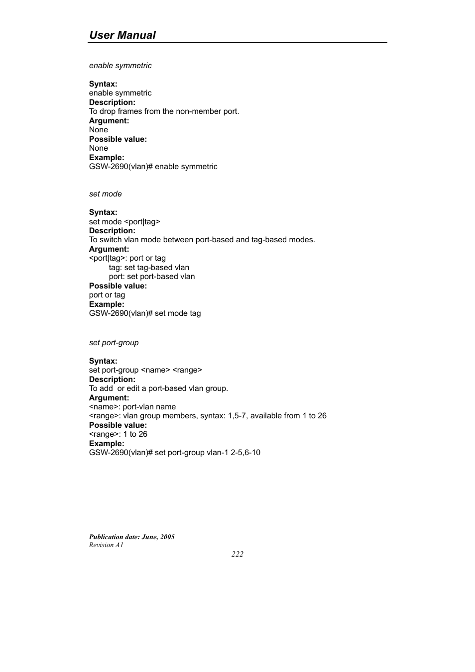 User manual | LevelOne ProCon GSW-2690 User Manual | Page 226 / 265