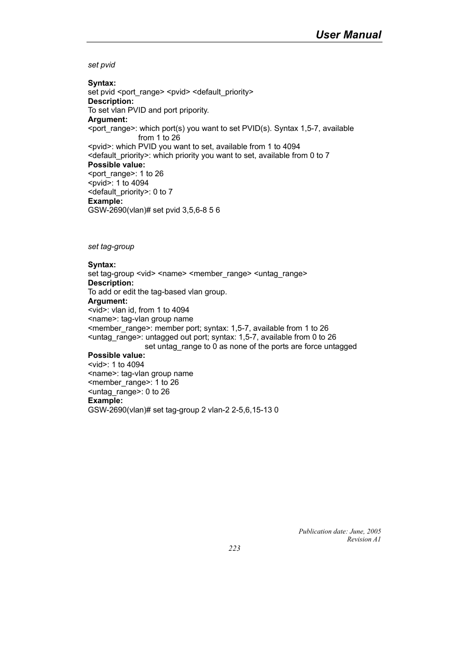 User manual | LevelOne ProCon GSW-2690 User Manual | Page 227 / 265