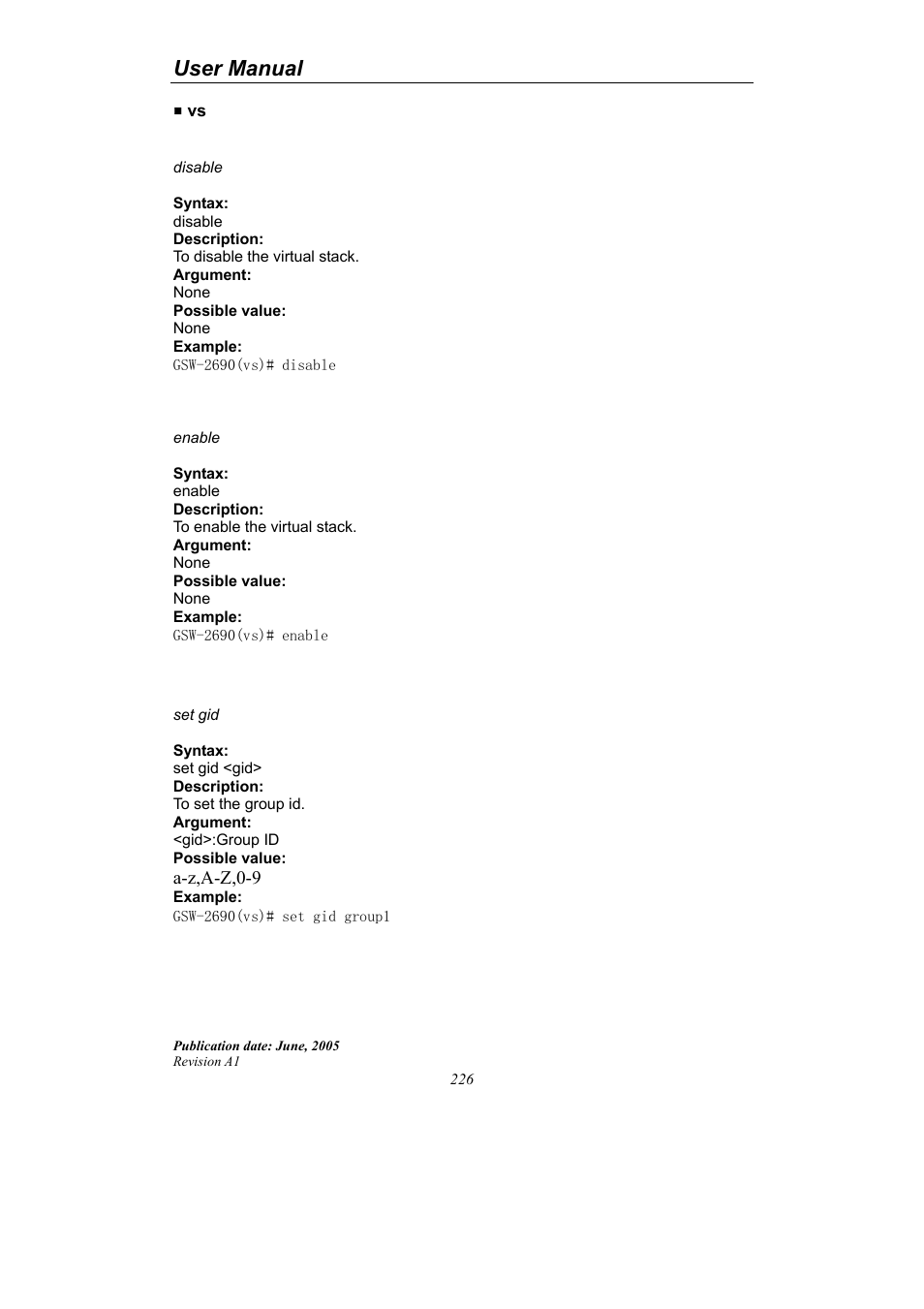 User manual | LevelOne ProCon GSW-2690 User Manual | Page 230 / 265