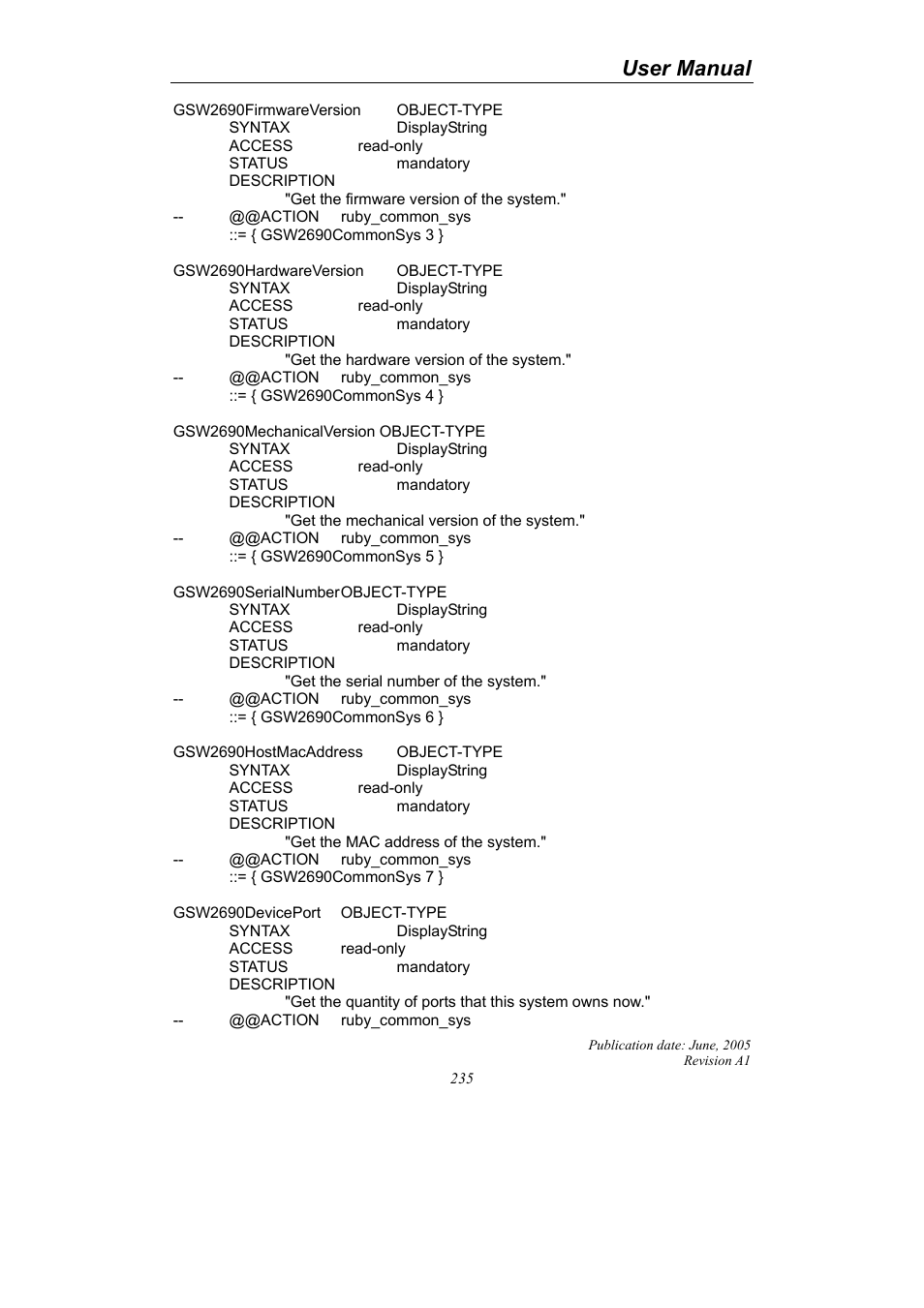 User manual | LevelOne ProCon GSW-2690 User Manual | Page 239 / 265