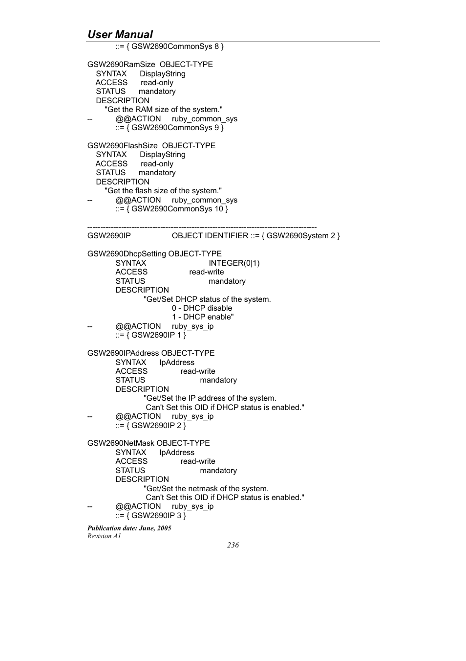 User manual | LevelOne ProCon GSW-2690 User Manual | Page 240 / 265