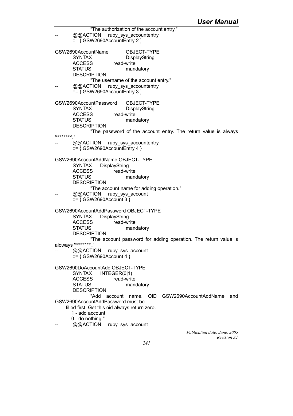 User manual | LevelOne ProCon GSW-2690 User Manual | Page 245 / 265