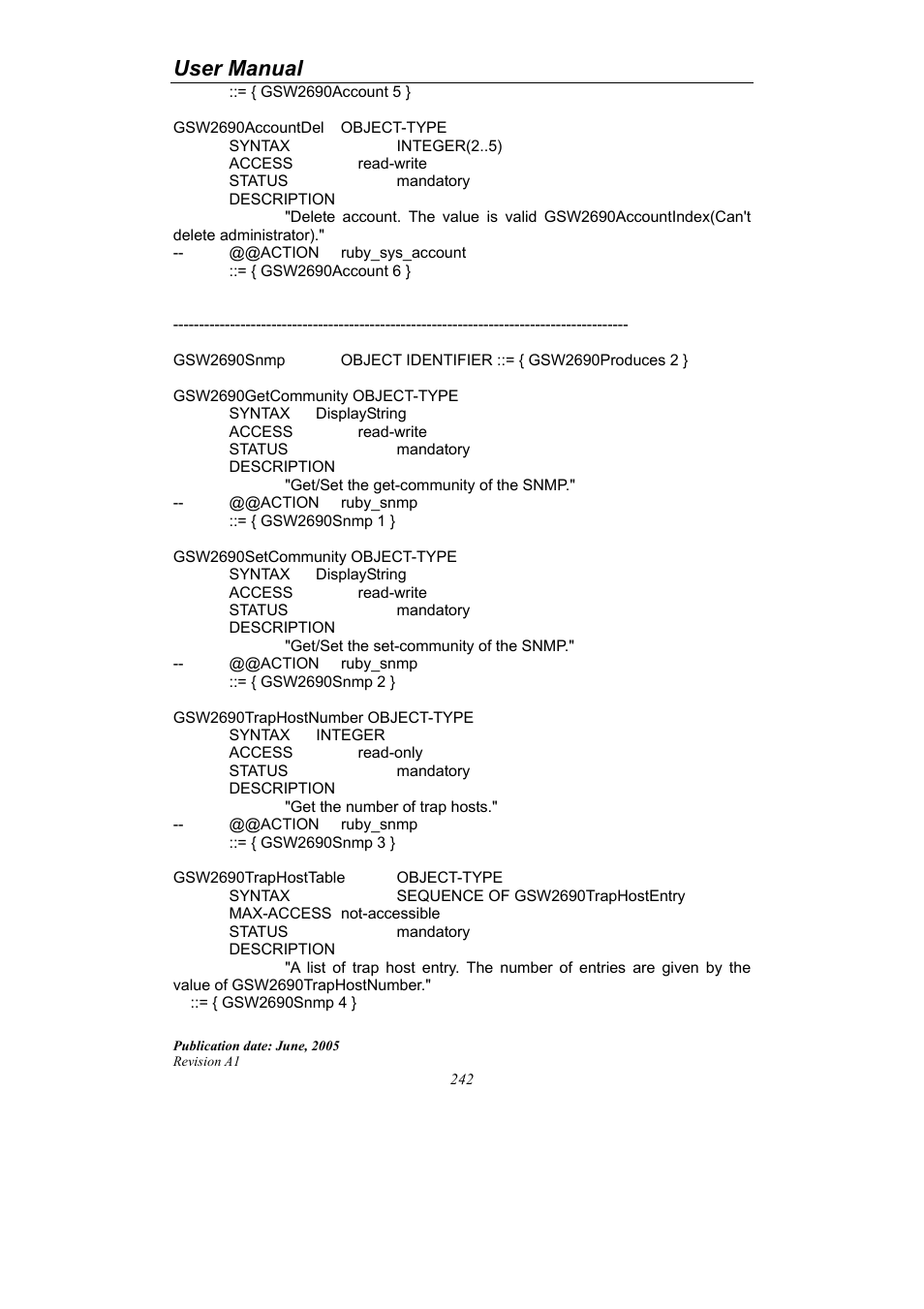 User manual | LevelOne ProCon GSW-2690 User Manual | Page 246 / 265