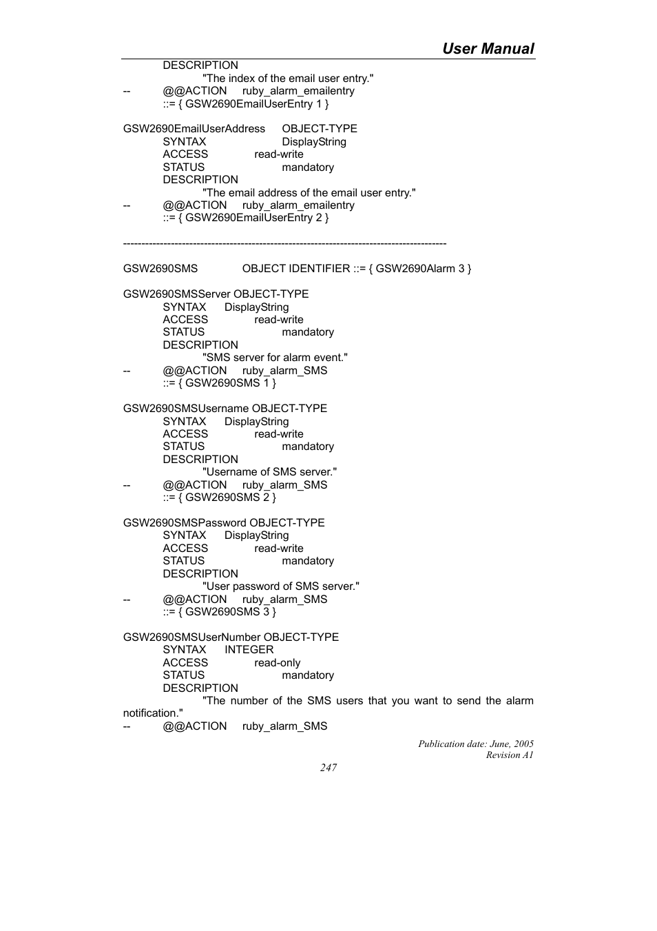 User manual | LevelOne ProCon GSW-2690 User Manual | Page 251 / 265
