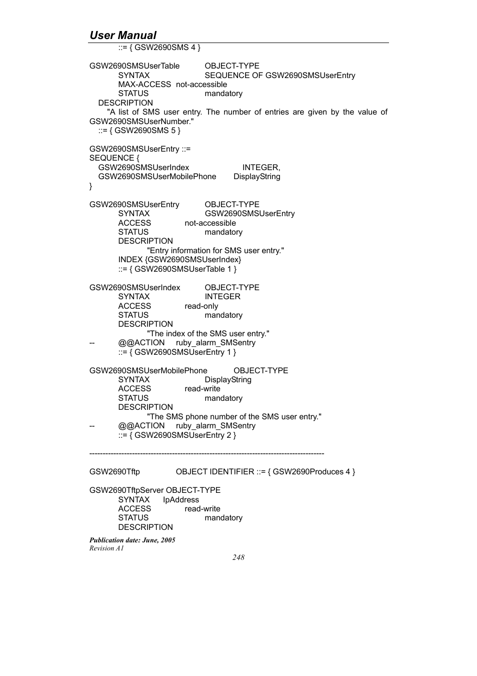 User manual | LevelOne ProCon GSW-2690 User Manual | Page 252 / 265