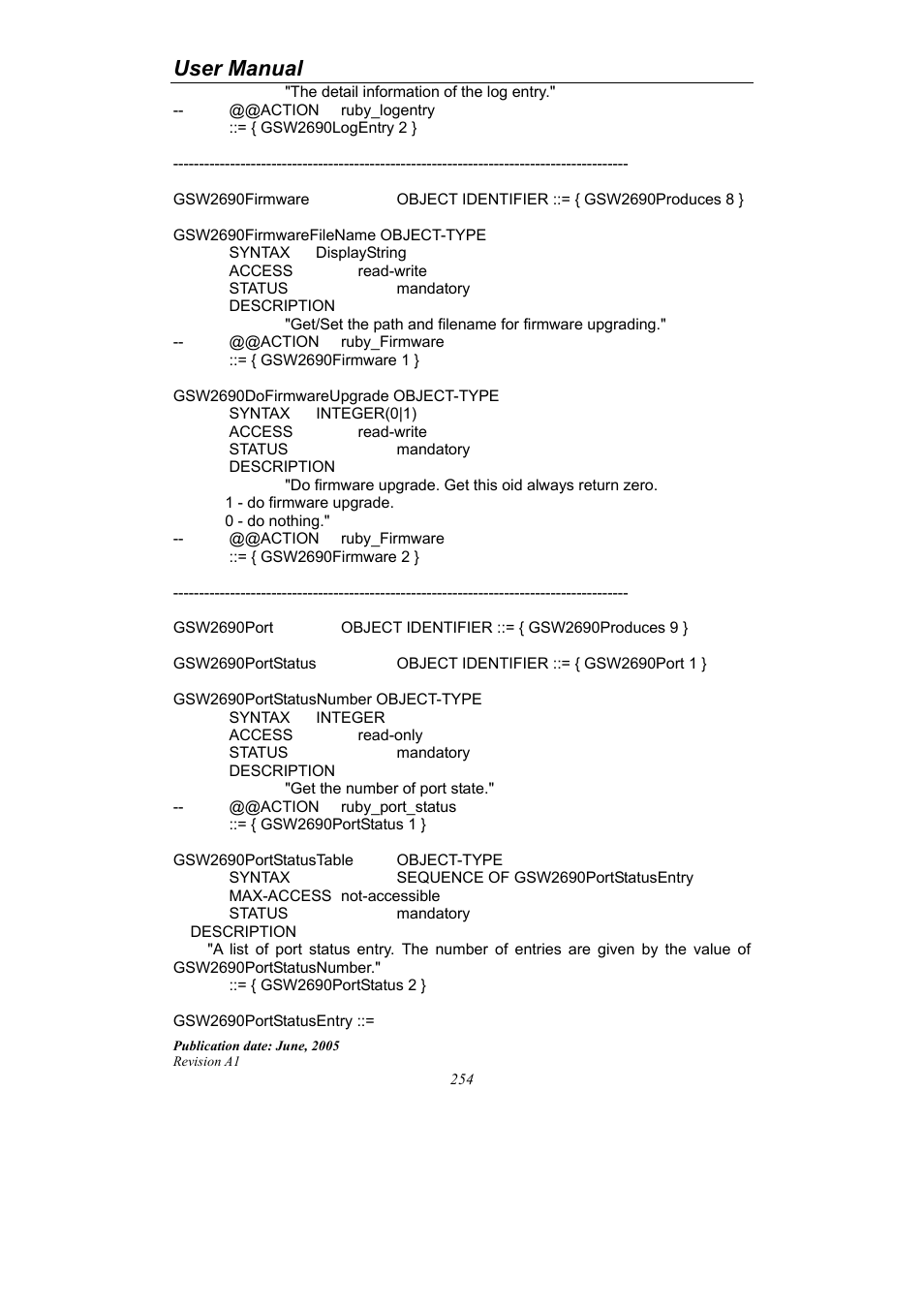 User manual | LevelOne ProCon GSW-2690 User Manual | Page 258 / 265