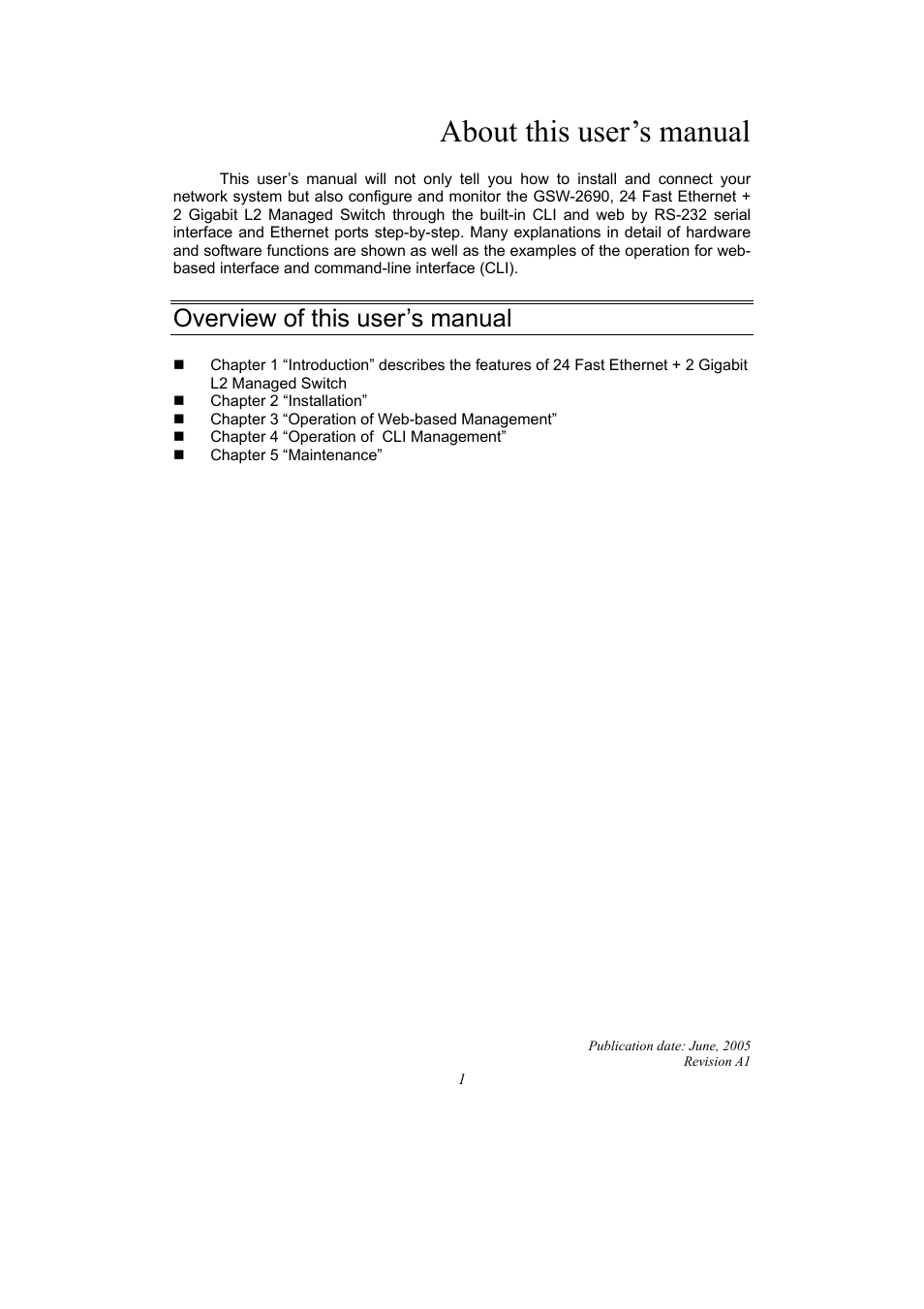 About this user’s manual, Overview of this user’s manual | LevelOne ProCon GSW-2690 User Manual | Page 5 / 265