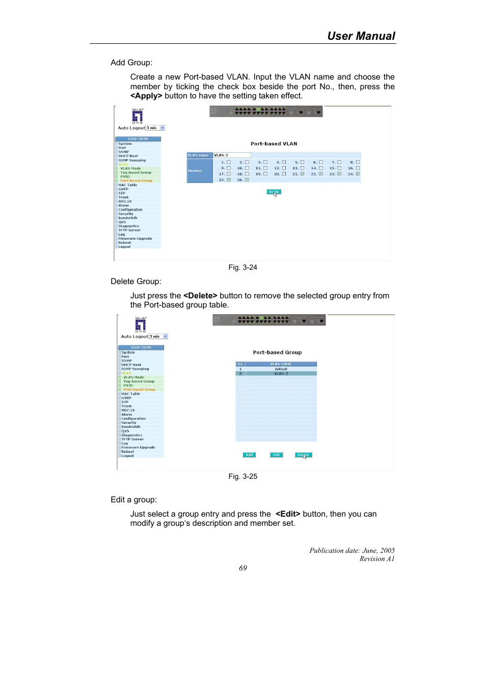 User manual | LevelOne ProCon GSW-2690 User Manual | Page 73 / 265