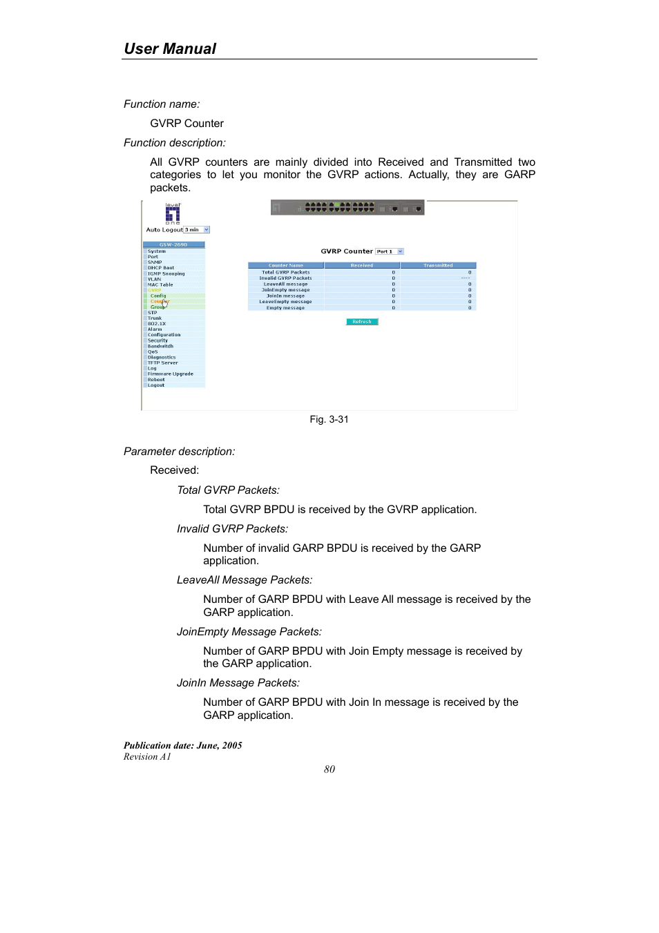 User manual | LevelOne ProCon GSW-2690 User Manual | Page 84 / 265