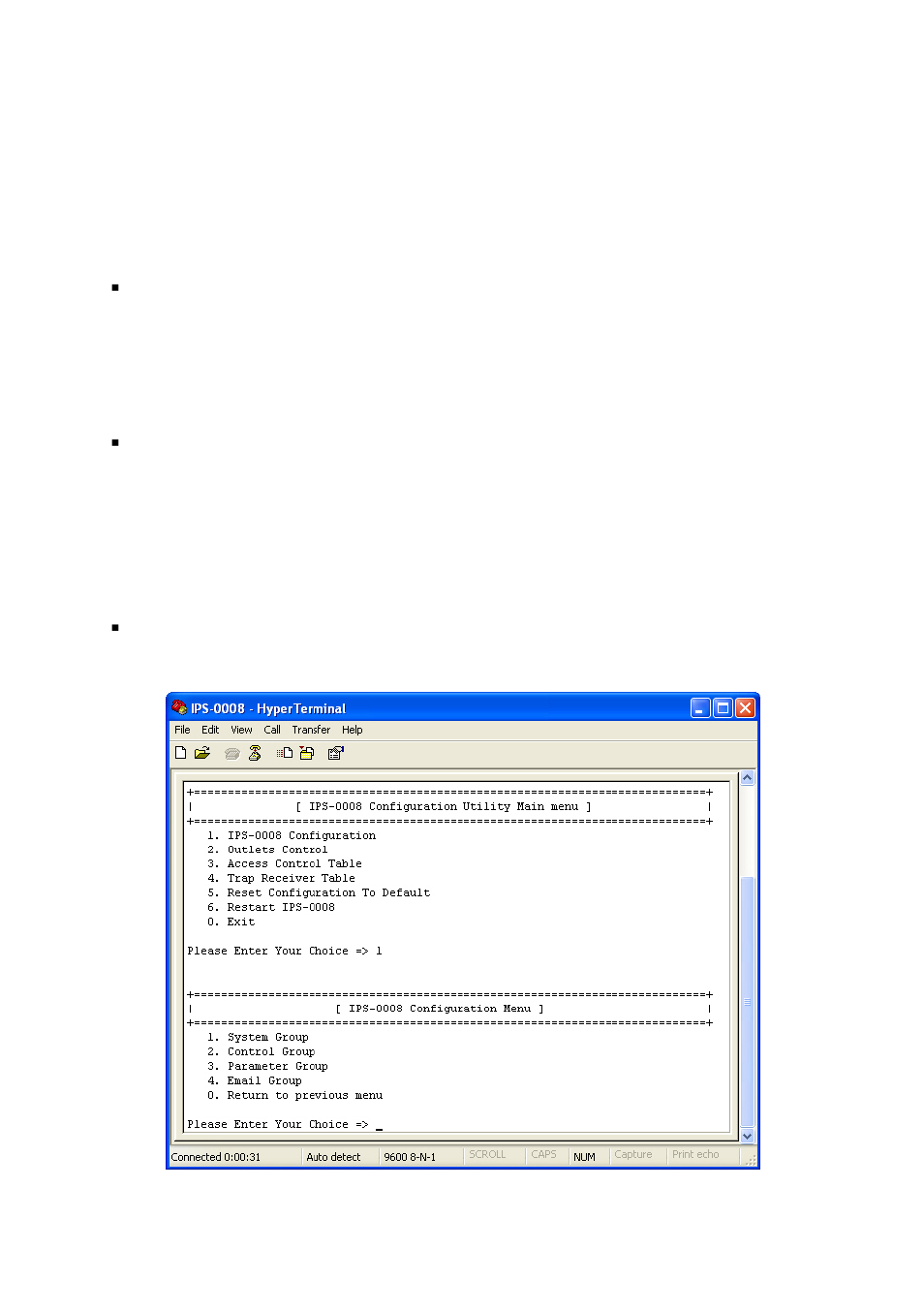 Navigating through the console menu, Avigating, Hrough | Onsole | LevelOne IP Power Switch IPS-0008 User Manual | Page 26 / 43