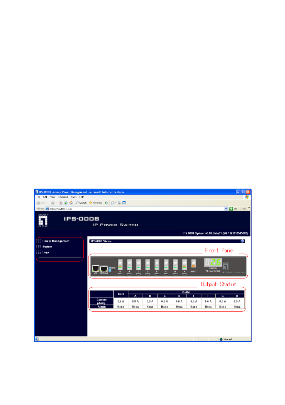 Using the web interface, Overview, Verview | LevelOne IP Power Switch IPS-0008 User Manual | Page 29 / 43