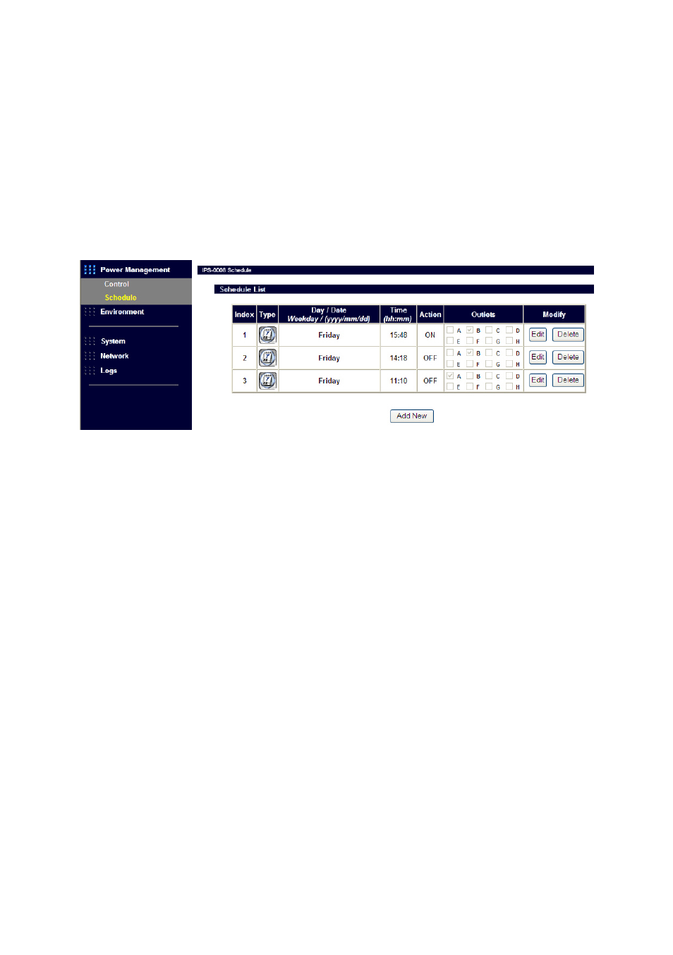 Setting up a schedule | LevelOne IP Power Switch IPS-0008 User Manual | Page 36 / 43
