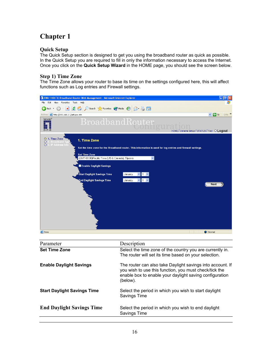 Chapter 1 | LevelOne FBR-1406TX User Manual | Page 16 / 80
